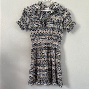 Misa Los Angeles Black and White Pleated Polo Mini Dress